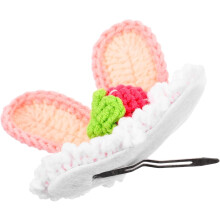 Hübsche, gestrickte Haarspange aus Wolle mit Hasenohren – das perfekte Haaraccessoire für Geburtstage und Feiertage.