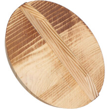 Tapa de madera redonda para woklid, color caqui, reutilizable, fácil de usar, diseño sencillo y práctico.