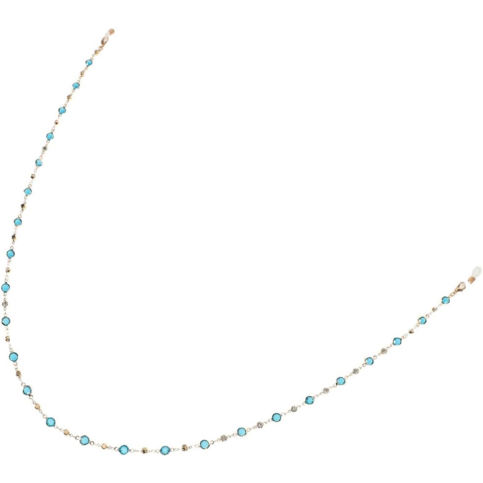Hkhbjs Blue Beaded Eyeglasses Chain Glass Crystal Beads, Sunglasses Holder Necklace For Women