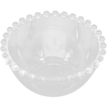 Glasschüssel, Speiseschale, Perlenmuster, glatter Korpus, Glasoberfläche