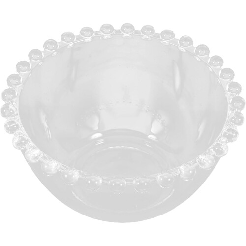 Glasschüssel, Speiseschale, Perlenmuster, glatter Korpus, Glasoberfläche