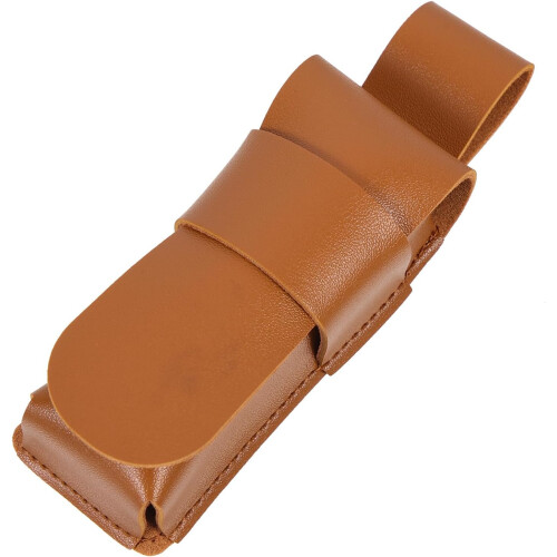Étui en cuir marron pour harmonica, léger et portable. Protection pour harmonica.