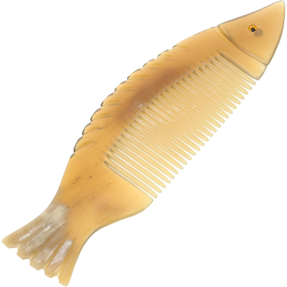 Hkhbjs Horn Comb Hair Smoothing Comb 20X5x1.5cm Ox Horn Fish Shape Creative Anti-Static Design Promotes