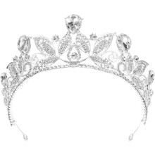 1 Stück hochwertige, galvanisierte silberne Hochzeitskrone für die Braut – Kopfschmuck-Accessoire
