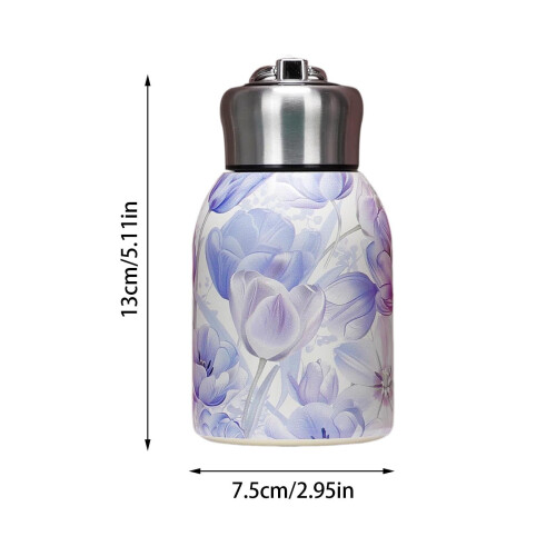 Blå blommig vakuumisolerad resemugg 300 ml 2