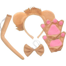 Lion Ears Headband Lion Ears e cauda adorável chapéu para festival festa feminino cabelo acessórios