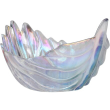 Zarte Salatschüssel, Obstschale im nordischen Stil, bleifreies Glas, rutschfestes Design, Dekoration