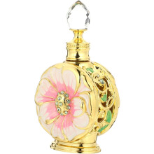 12 ml Glasflasche mit ätherischem Rosenblütenöl, rosa Parfümbehälter, Kosmetikflasche für Reisen und den täglichen Gebrauch