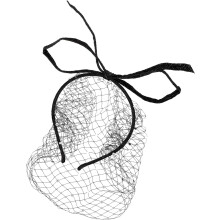 Vintage-Haarreif mit schwarzem Brautschleier und Netz-Fascinator, weich und bequem, für Brautbankette