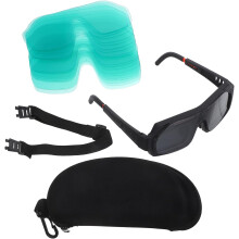 Selbstverdunkelnde Schweißerbrille mit Schutzlinse und verstellbarem Band