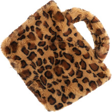 Stilvolle, geräumige Plüschhandtasche mit Leopardenmuster – ideal zum Shoppen und Reisen