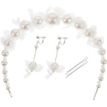 Bridal Headpiece Pearl Tiara Wedding Hair Accessories Simple Elegant Style Secure Fit for Bridesmaid Wedding Day