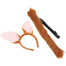 Fox Ear Headband Faux Fur Ears Adult Women Cosplay Costume Animal Headband Tail Halloween Party Accessory