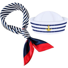 Set Includes Both A Hat and A Scarf Sailor Hat and Scarf Set Nautical Accessories