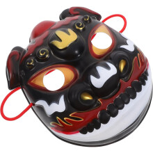 Gruselige Löwen-Halloweenmaske, schwarz, dekoratives Tiergesicht, Cosplay-Requisite, leicht