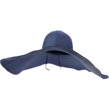 Faltbarer Strandstrohhut für Damen, Sonnenhut mit breiter Krempe, Bucket Hat aus Stroh, Sonnenschutz für den Sommer, Marineblau