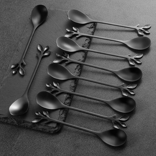 Colher de café expresso em aço inoxidável, 12 cm (4,7 polegadas), pacote com 8 unidades. 1