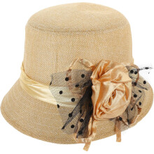 Chapéu de malha quente ao ar livre chapéu de renda espessado para mulheres correndo e grande chapéu de bacia de flores Khaki