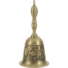 Handglocke im Retro-Stil, tragbar, aus Metall, multifunktional, lauter Klang, mit Griff