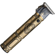 Gravierter Metall-Haarschneider mit USB-Ladefunktion, elektrischer Haartrimmer, Bronze, kabellos