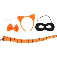 4-teiliges Halloween-Accessoire-Set für Katzen, inklusive Katzenohren-Haarreif und Partyaugen