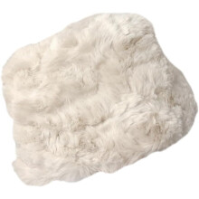 Winterliche Plüsch-Fischermütze für Damen, warme Kunstpelz-Bucketcap in Apricot