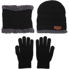 Winter-Set: Strickmütze, Touchscreen-Handschuhe, fleecegefütterter Schal – Accessoires für kaltes Wetter für Damen und Herren