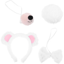 1 Set Animal Costume Accessories Set Bear Ear Headband Bowtie Nose Tail Kit