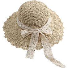 Sombrero de playa de ala ancha de verano para mujer, estilo trenzado de paja, protección UV.