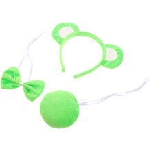 1 Set Bear Ears Headband with Bowtie and Nose Costume Accessories for Halloween Christmas Cosplay Parties