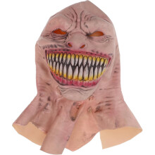Gruselige Halloween-Dämonenmaske aus leichtem Latex mit beweglichem Mund und realistischer, unheimlicher Gesichtsform