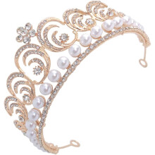 1 Stück eleganter barocker Brautkopfschmuck, Krone, Perlen und Strasssteine