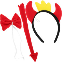 Horn Headband Set Cow Demon Ears Cosplay Props for Halloween Costume Party