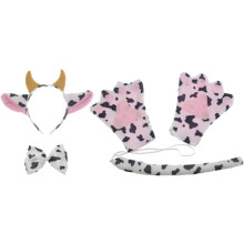 Cartoon-Kopfschmuck für Kuhkostüme, Halloween-Cosplay, Kuh-Tier-Cosplay-Ohren-Stirnband und Tier
