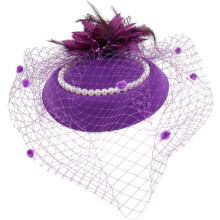 Plume malha cabeçalho para mulheres Retro Design casamento Fascinator Chapéu