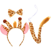 Giraffen-Stirnband, Fliege und Schwanz – Kinderkostüm-Set für Alltag und festliche Anlässe