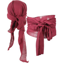 Pirate Costume Cap and Waistband Set for Boys and Girls Red Pirate Headwear Role Play Party Accessories