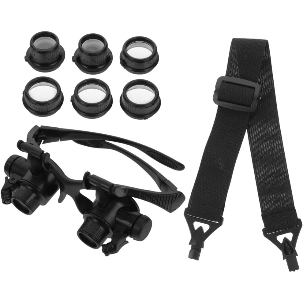 Hkhbjs High Magnification Led Jeweler Loupe Watchmaker Magnifying Glass Coin Magnifier Comfortable Headband Interchangeable Lenses