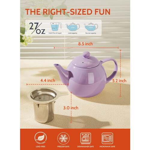 27oz porslins-tekanna med avtagbar teinfuser 2