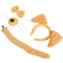 Tierkopfschmuck-Set: Hundeohren-Stirnband, lustige Cosplay-Ohren und Schwanz-Set