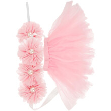 Tenue de séance photo pour garçon ou fille : jupe tutu, bandeau fleuri et jupe en tulle.