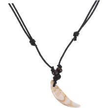 Retro-Zahnanhänger-Halskette für Damen und Herren, Acryl-Zahn-Imitat, tribal-inspirierte Halskette in Muschelfarben, verstellbar