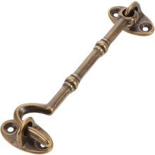 Brass Rotating Door Hook and Eye Latch Heavy Duty Hook Lock with Mounting Screws