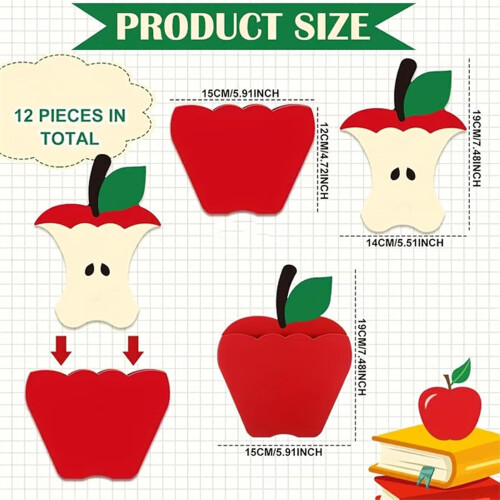 12Pcs Fruit Shape Greeting Cards Decorative Bookmarks Gift For 2
