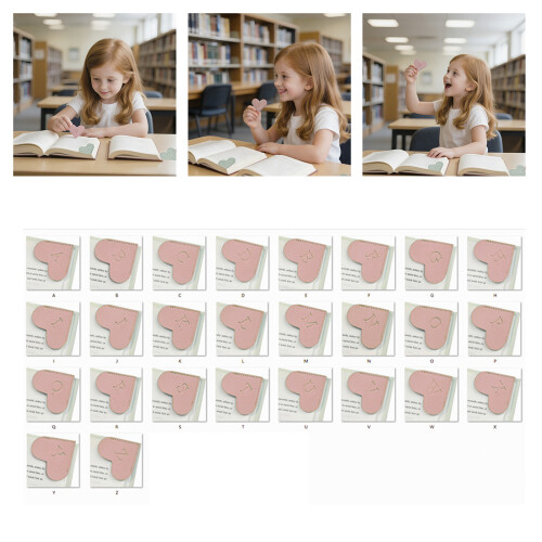 26Pcs Heart Shape PU Leather Corner Bookmarks Slip-Claret 2