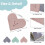 26Pcs Heart Shape PU Leather Corner Bookmarks Slip-Claret 4