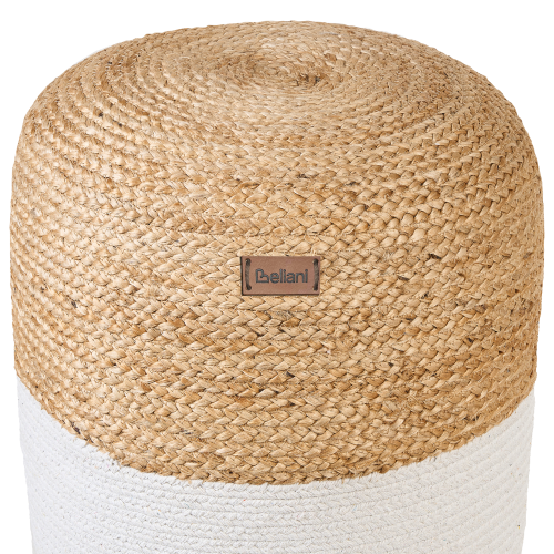 Beliani Pouffe DALAMA Jute White 2