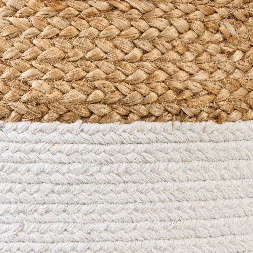 Beliani Pouffe DALAMA Jute White 1