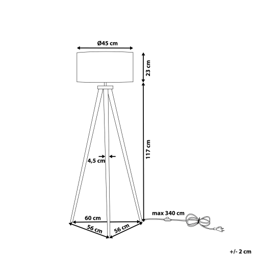 Beliani Floor Lamp NITRA Oak Wood White 2