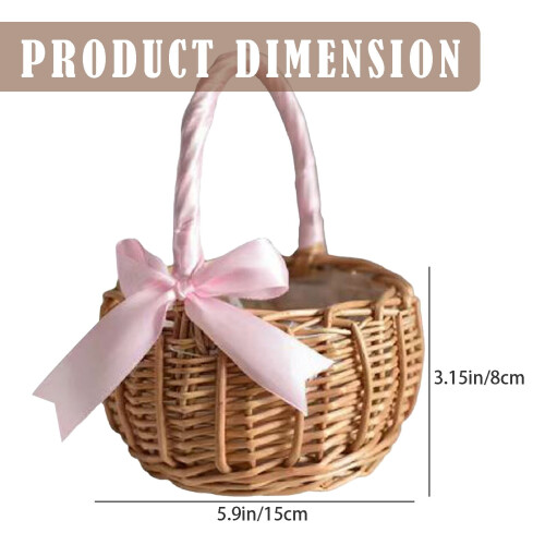 Wicker Storage Basket with Handle and Plastic Insert 2
